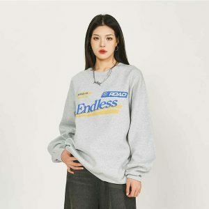 oversized letter sweatshirt bold print & street chic 7411