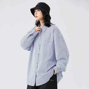 oversized plaid shirt light & youthful streetwear icon 4491