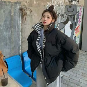 oversized puffer jacket for women chic & youthful design 6359