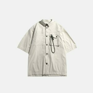oversized rope pocket shirt youthful oversized shirt with dynamic rope pocket 2878