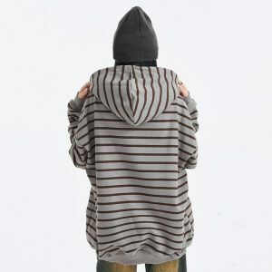 oversized striped hoodie with star print youthful & bold 4630