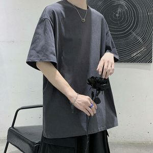 oversized t shirt with elbow length sleeves youthful cut 2106