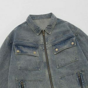 oversized washed denim jacket chic & timeless urban style 5766