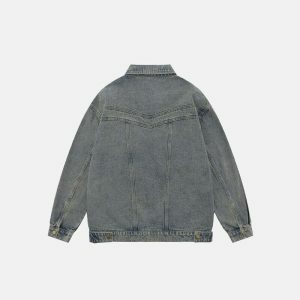 oversized washed denim jacket chic & timeless urban style 8860