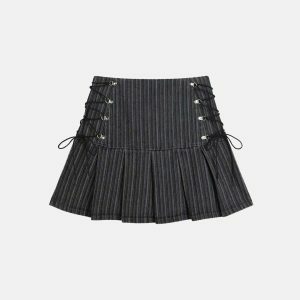 pleated striped skirt youthful & chic streetwear staple 7545