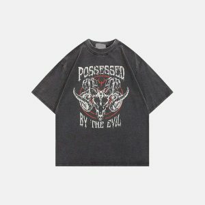 possessed by evil washed tee edgy & youthful streetwear 8812