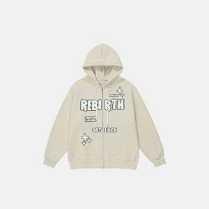 rebirth skeleton hoodie   zip up design youthful edge 4540