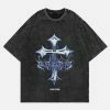 retro acid wash tee dynamic cross design youthful edge 2772