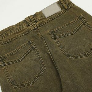 retro auburn washed jeans sleek & youthful streetwear 7825