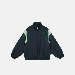 retro baggy windbreaker jacket zip up urban chic 7684