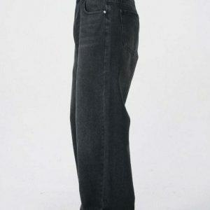 retro black wideleg jeans sleek vintage appeal 3004