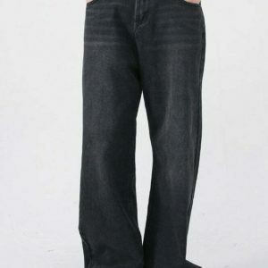 retro black wideleg jeans sleek vintage appeal 7115