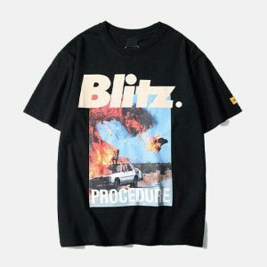 retro blitz t shirt   dynamic & youthful streetwear icon 4140