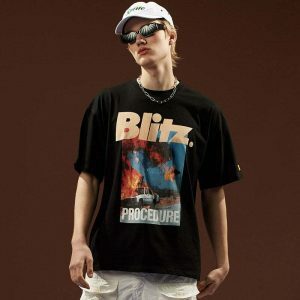 retro blitz t shirt   dynamic & youthful streetwear icon 5198