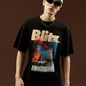 retro blitz t shirt   dynamic & youthful streetwear icon 6790