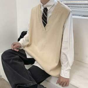 retro casual knitted vest youthful knitted vest retro casual style 1945