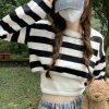 retro cropped stripe sweater   chic & youthful appeal 3121