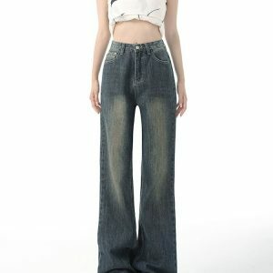 retro flare highwaist denim chic vintage appeal 1032