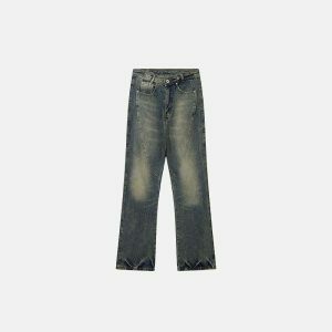 retro flared denim jeans   sleek & timeless style 7819