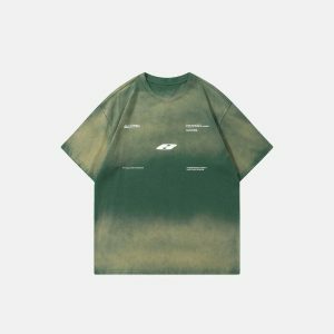 retro gradient wash t shirt vintage & dynamic appeal 7712