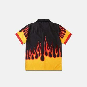 retro hawaiian flame shirt   vintage & vibrant streetwear 5486