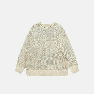 retro hollow out sweater   chic & youthful streetwear 2874