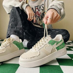 retro lace up casual shoes   youthful streetwear charm 4662