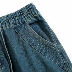 retro loose denim cargo pants youthful & chic streetwear essential 8374