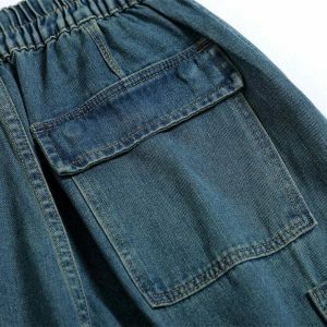 retro loose denim cargo pants youthful & chic streetwear essential 8390