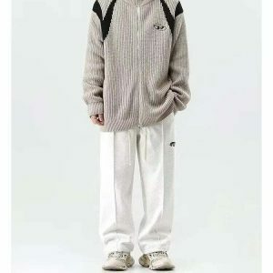 retro loose knit jacket   youthful & eclectic streetwear 4403