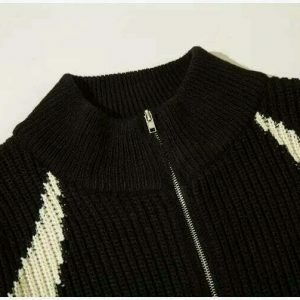 retro loose knit jacket   youthful & eclectic streetwear 6857
