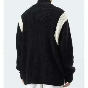 retro loose knit jacket   youthful & eclectic streetwear 8104