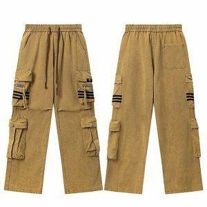 retro multi pocket cargo pants   sleek & urban fit 5611