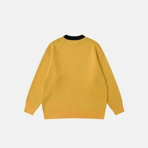 retro oversized knit sweater   youthful & chic comfort 3618