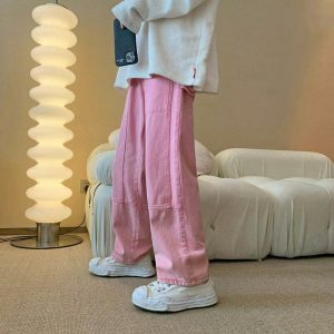 retro pink pants solid vintage style & chic appeal 5660