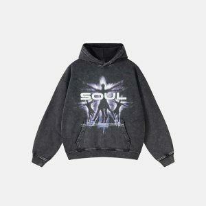retro soul shadow graphic hoodie   iconic & youthful style 3170