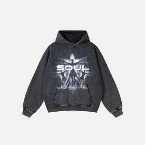 retro soul shadow graphic hoodie   iconic & youthful style 4631