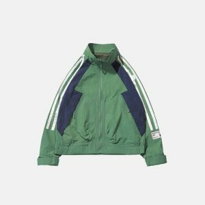 retro sports windbreaker jacket loose & dynamic streetwear 3056