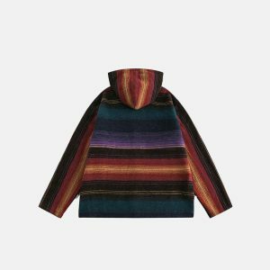 retro striped hoodie colorful & dynamic streetwear icon 5827
