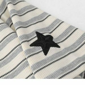 retro striped star tee youthful & dynamic streetwear 7522