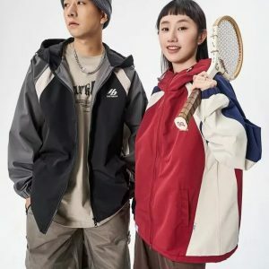 retro windbreaker jacket loose fit & youthful style 4053