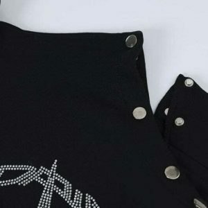 rhinestone graphic hoodie youthful & edgy streetwear 1802