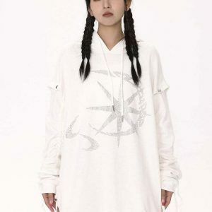 rhinestone graphic hoodie youthful & edgy streetwear 2428