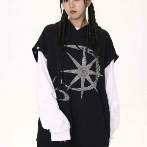 rhinestone graphic hoodie youthful & edgy streetwear 3098