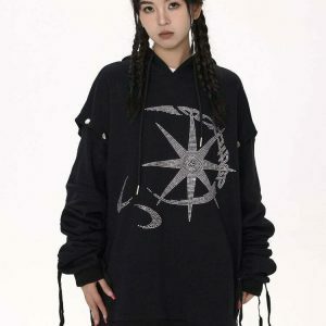 rhinestone graphic hoodie youthful & edgy streetwear 3567