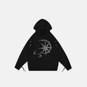 rhinestone graphic hoodie youthful & edgy streetwear 5962