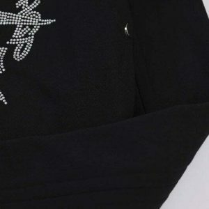 rhinestone graphic hoodie youthful & edgy streetwear 6545