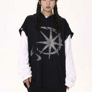 rhinestone graphic hoodie youthful & edgy streetwear 6924