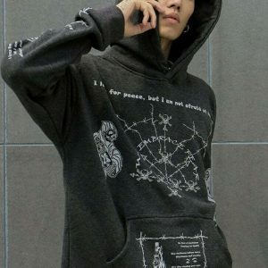 ritual hoodie with dynamic print youthful streetwear icon 2702