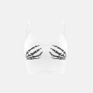 skeleton hand cami top   edgy & youthful streetwear staple 2650